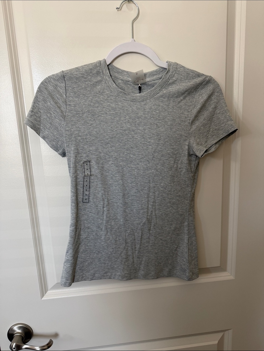 CALIA Ribbed Crewneck Tee Trio - Black, Heather Gray, Taupe - Picture 8 of 11